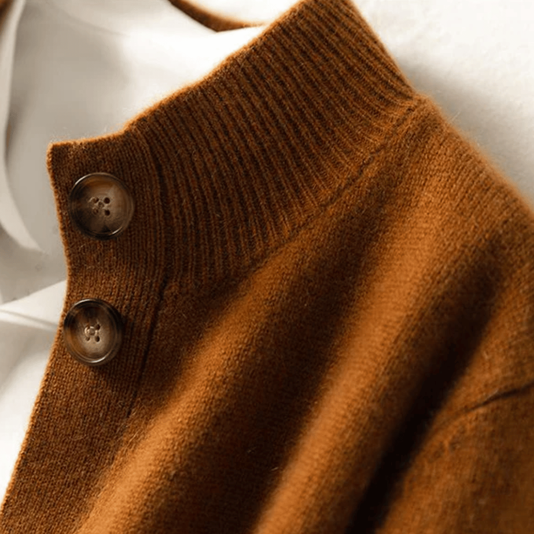 Avelaine | Long Cardigan Sweater for Women with Chic Statement Buttons