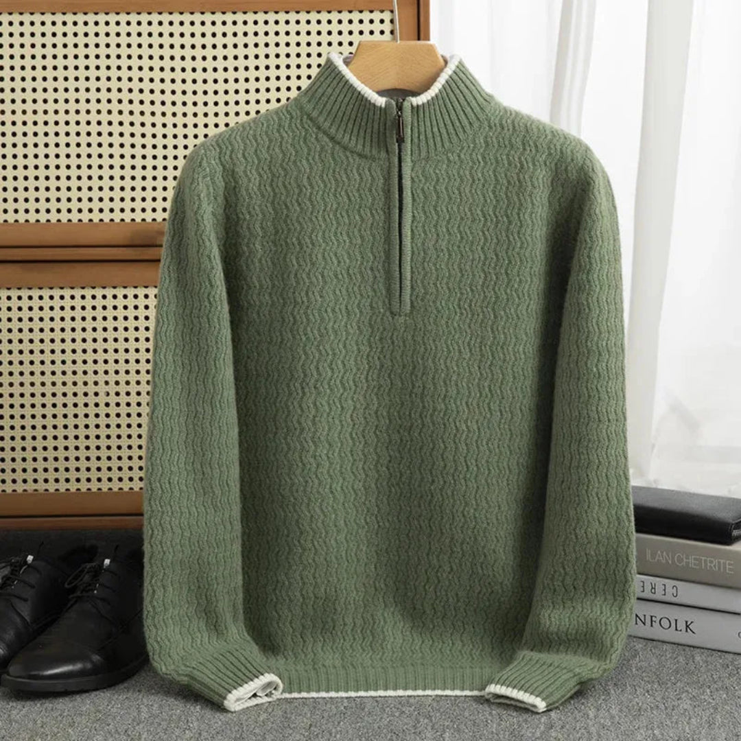 Avery Men's Half-Zip Sweater | Textured Knit, Cozy Layering