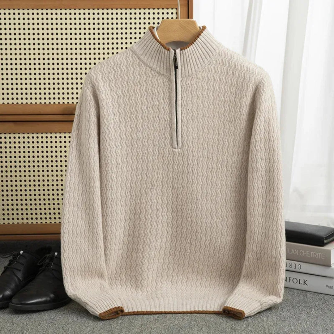 Avery Men's Half-Zip Sweater | Textured Knit, Cozy Layering