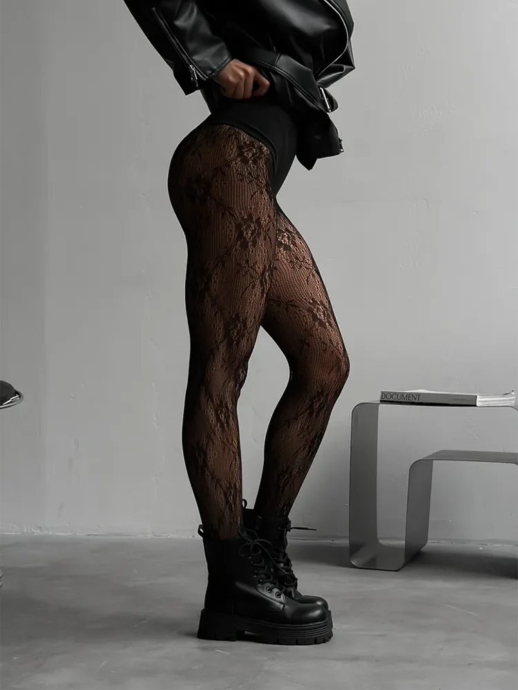 Bianca Belle Women's Tights | Floral Fishnet Design, Versatile Style