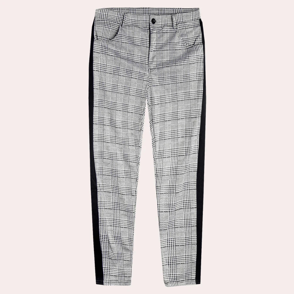 Anton - Retro checked trousers for men in skinny fit
