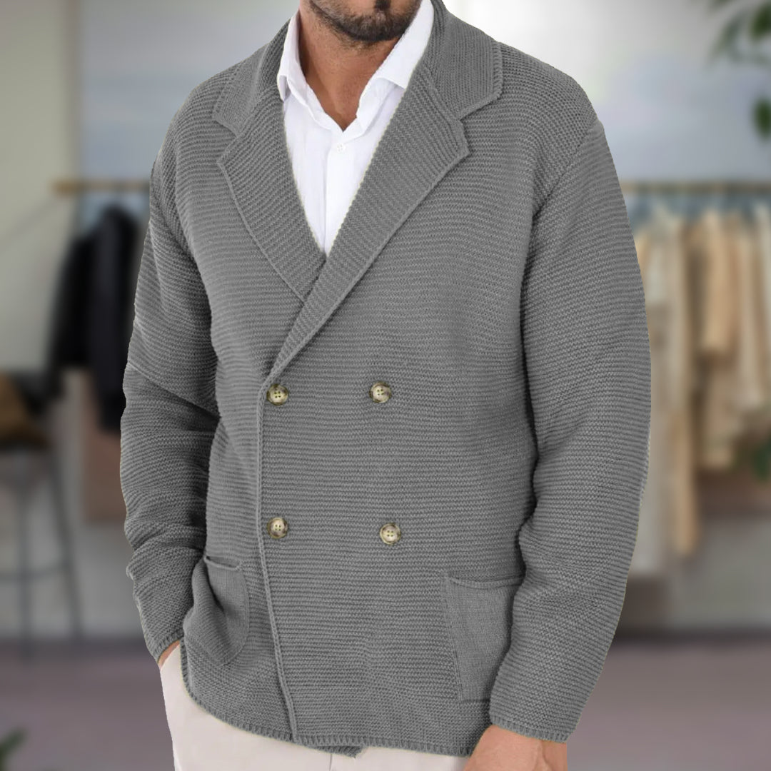 Edric Men's Cardigan | Double-Breasted Acrylic Blend, Autumn/Winter