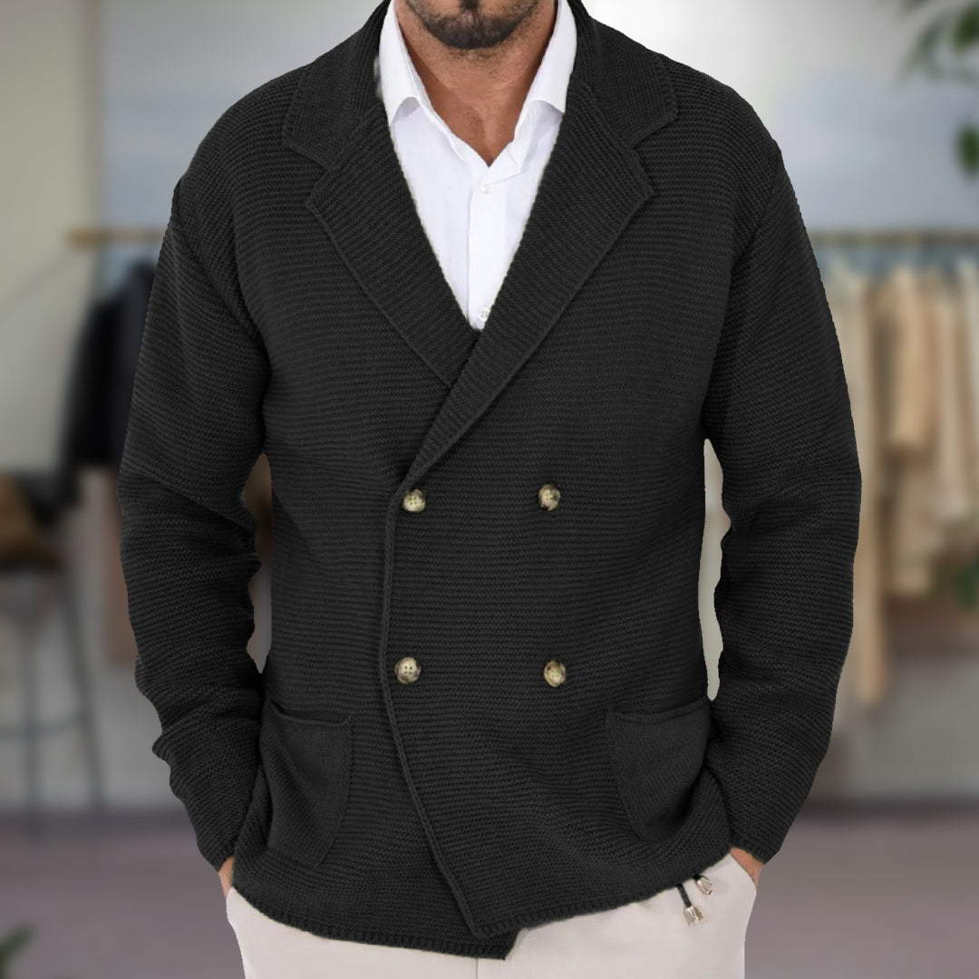 Edric Men's Cardigan | Double-Breasted Acrylic Blend, Autumn/Winter