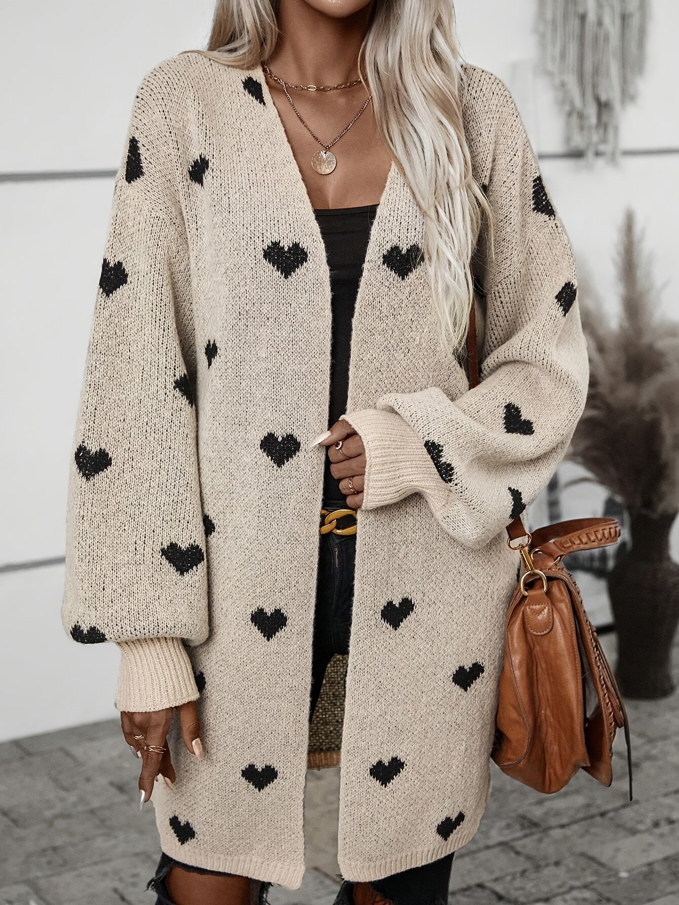 Jasmine Heart Print Cardigan For Women | Playful Cotton, Open Or Button-Up
