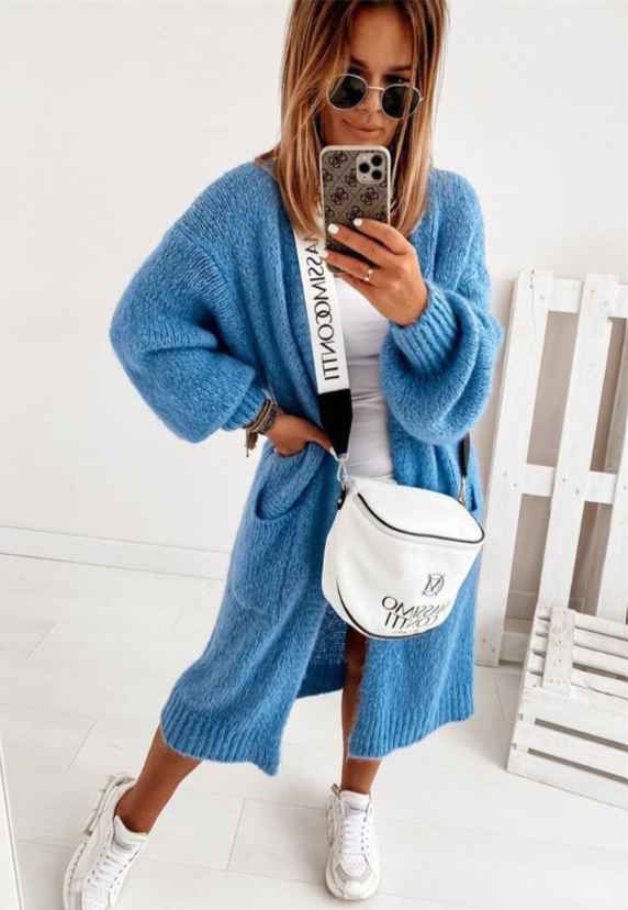 Luna Women's Long Cardigan | Soft Knitted Fabric, Versatile Outerwear