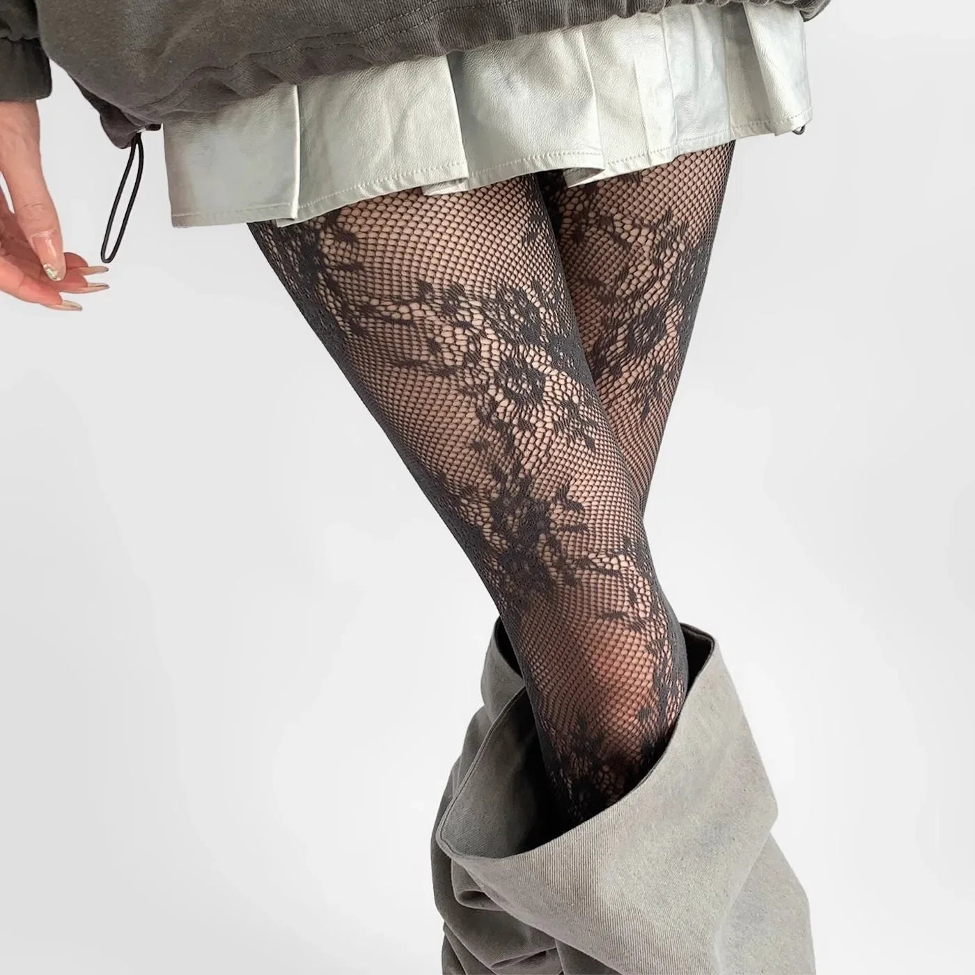 Mavi Women's Tights | Hollow Floral Pattern, Versatile Style