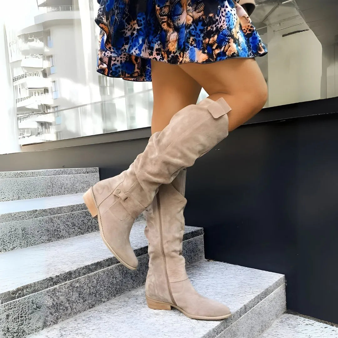 Olyssa Women's Knee-High Boots | Soft Suede, Casual Elegance
