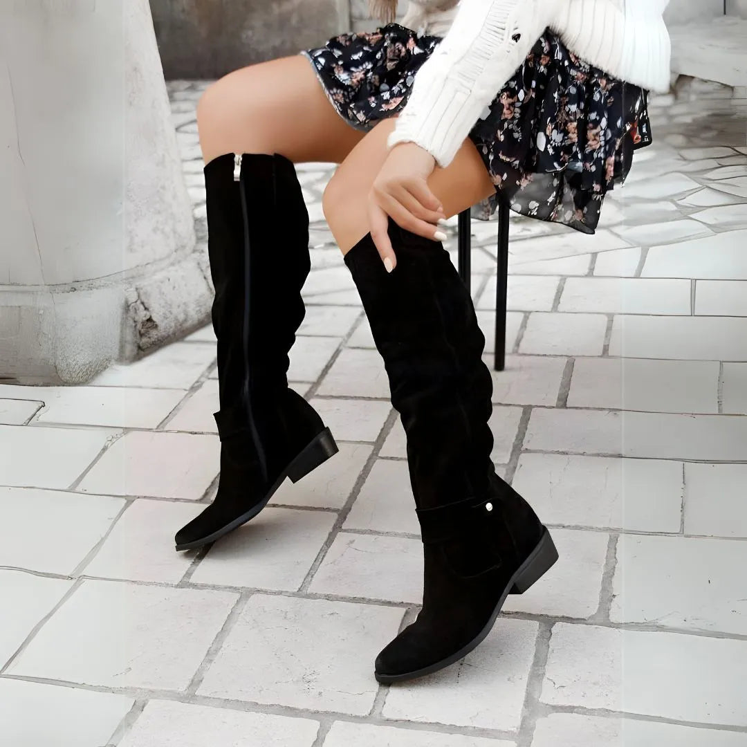 Olyssa Women's Knee-High Boots | Soft Suede, Casual Elegance