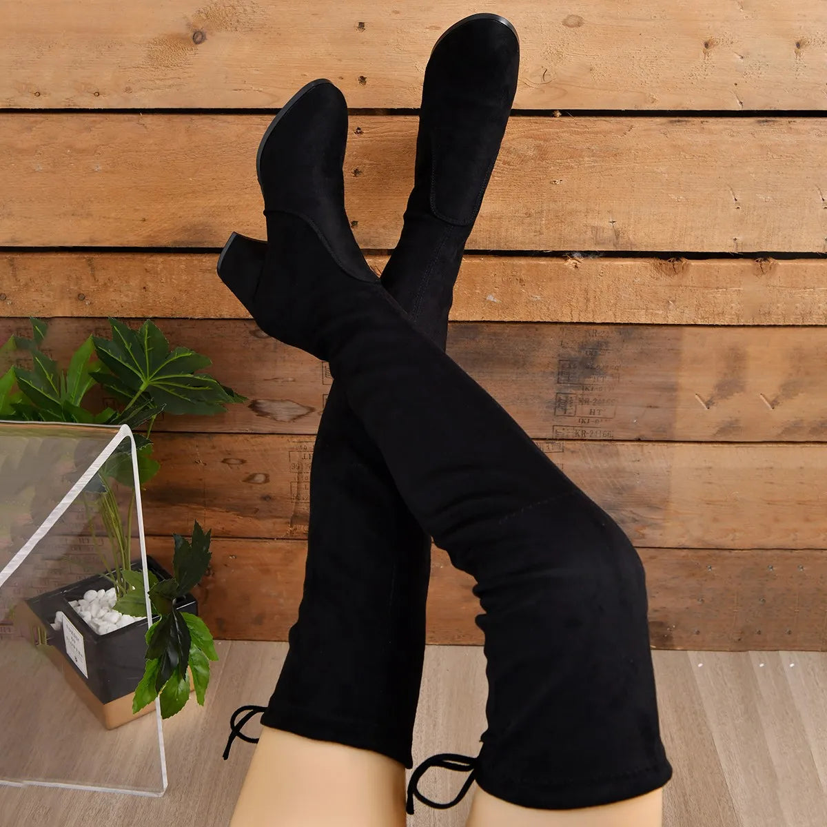 Sable Women's Thigh High Boots | Black, Versatile Block Heel