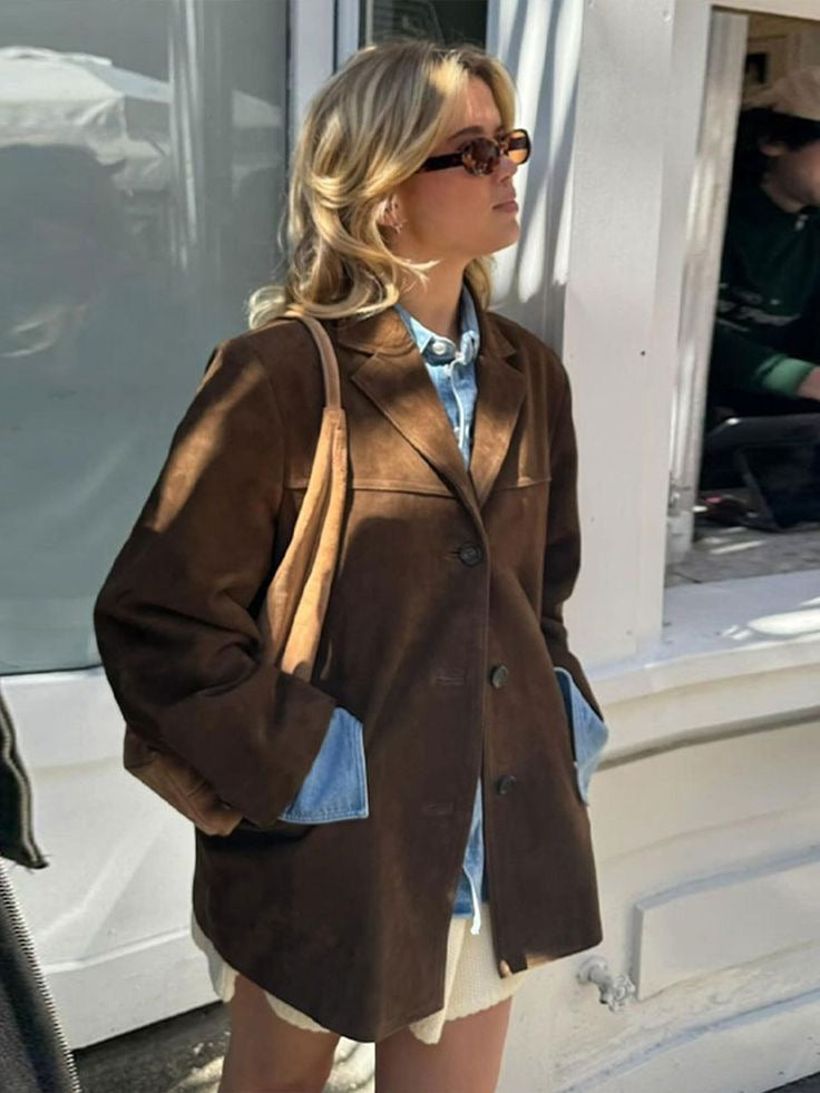 Dara Women's Suede Jacket | Slim Fit, Autumn Essential