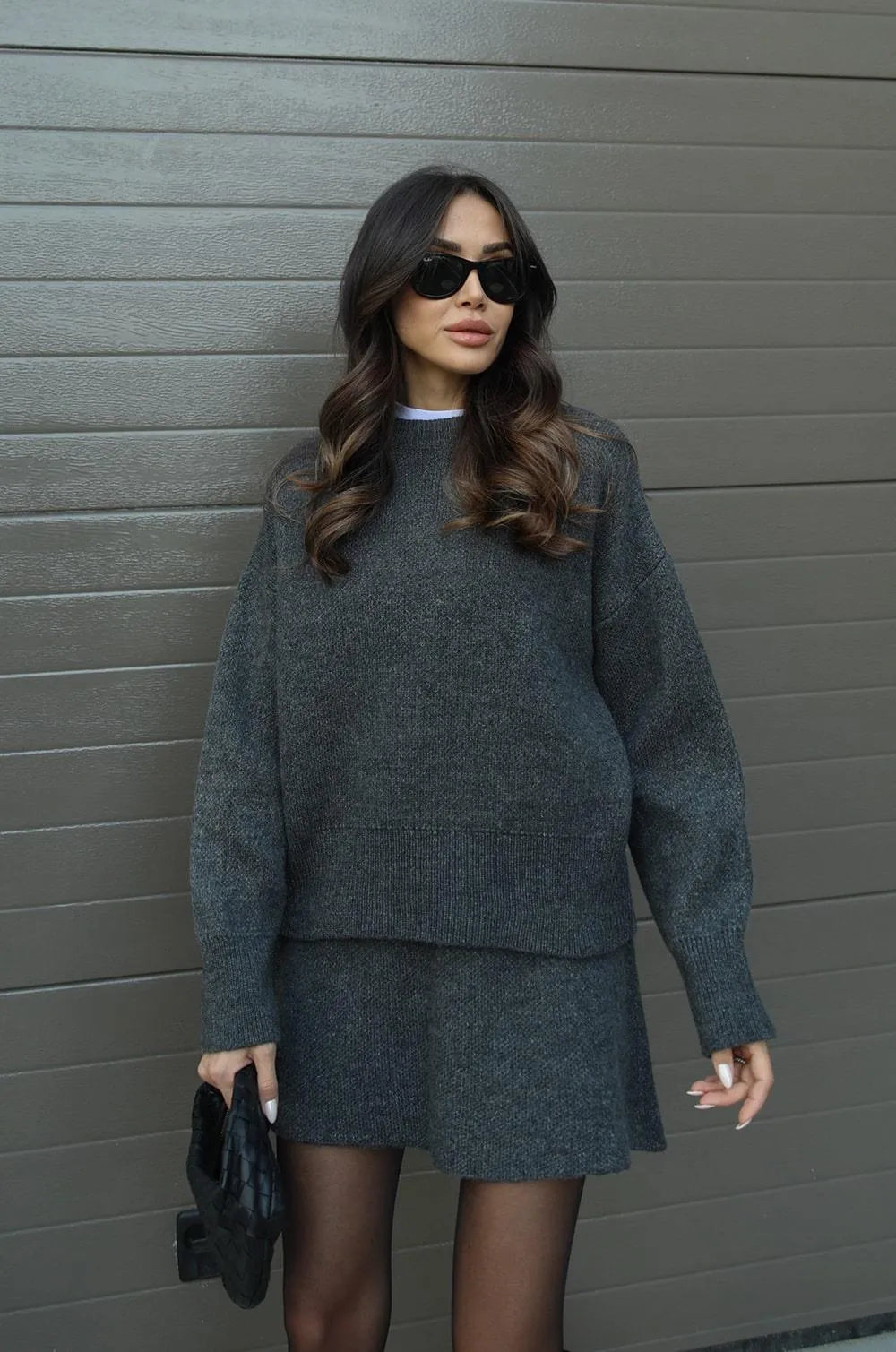 Yara Women's Knit Set | Oversized Sweater & Fitted Skirt, Autumn Essential