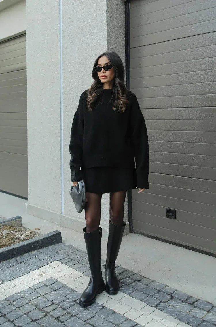 Yara Women's Knit Set | Oversized Sweater & Fitted Skirt, Autumn Essential