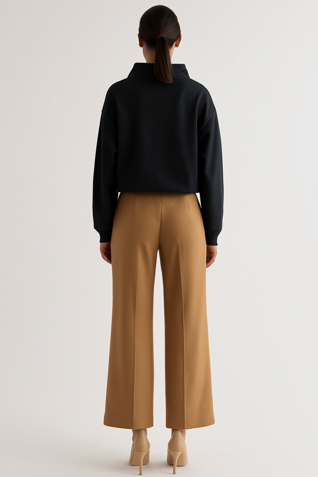 Merea | Women’s Black Ribbed Turtleneck Sweate