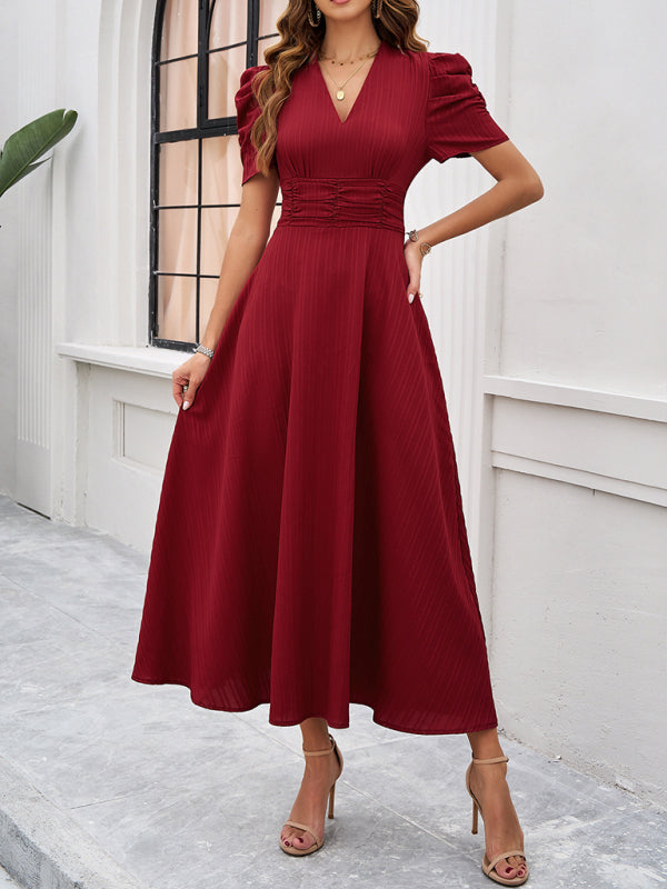 Ivanna | Women Velvet Dress Elegant V-Neck Midi
