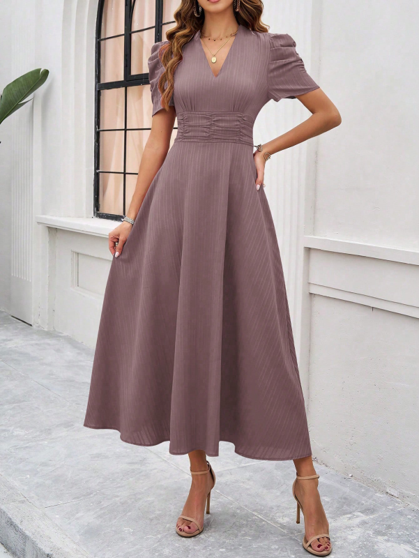 Ivanna | Women Velvet Dress Elegant V-Neck Midi
