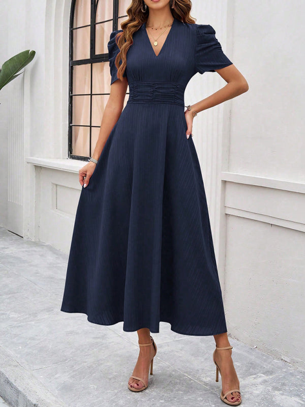 Ivanna | Women Velvet Dress Elegant V-Neck Midi