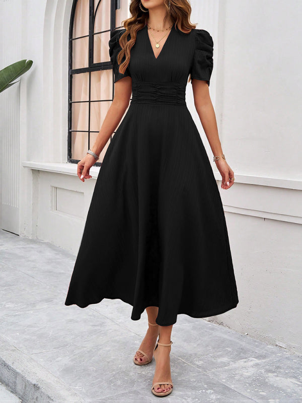 Ivanna | Women Velvet Dress Elegant V-Neck Midi
