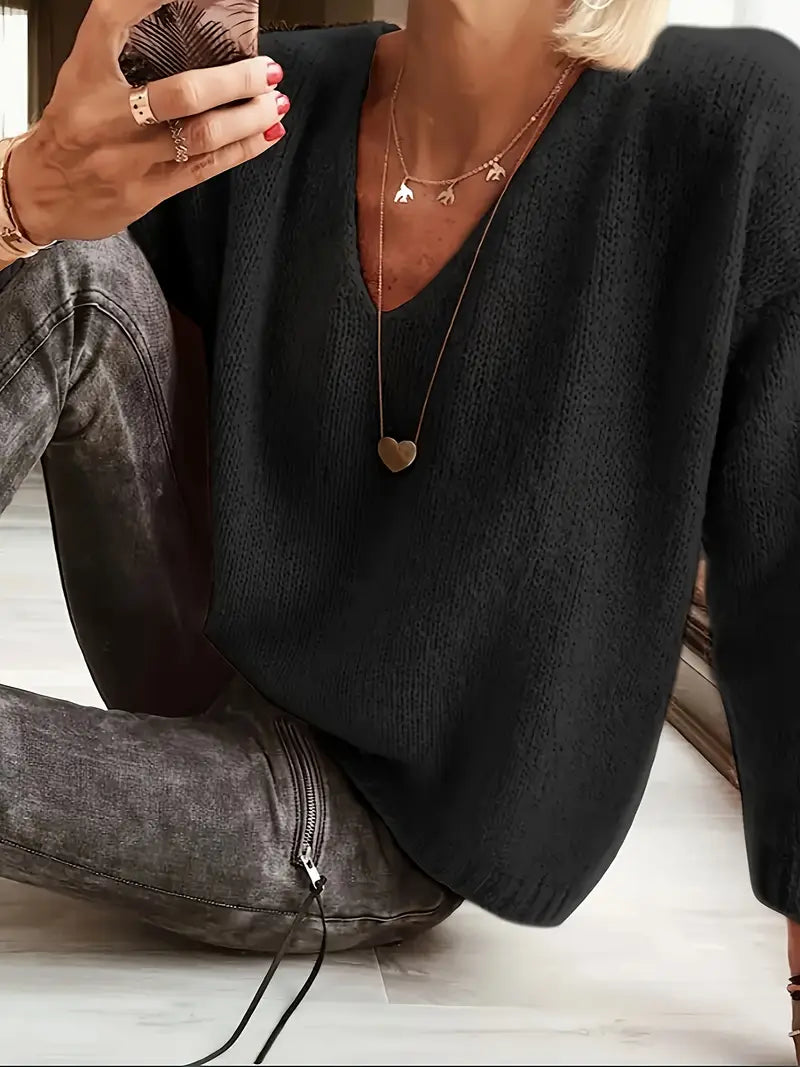 Lioré | Women’s Soft V-Neck Oversized Sweater