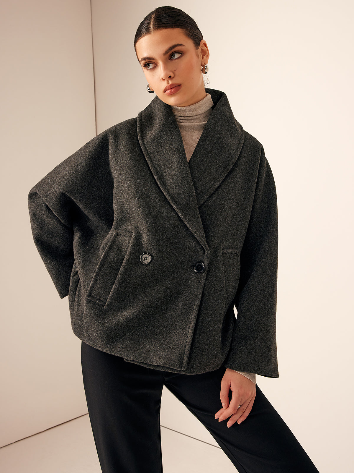Lyria | Women’s Long Wool-Blend Coat with Pockets