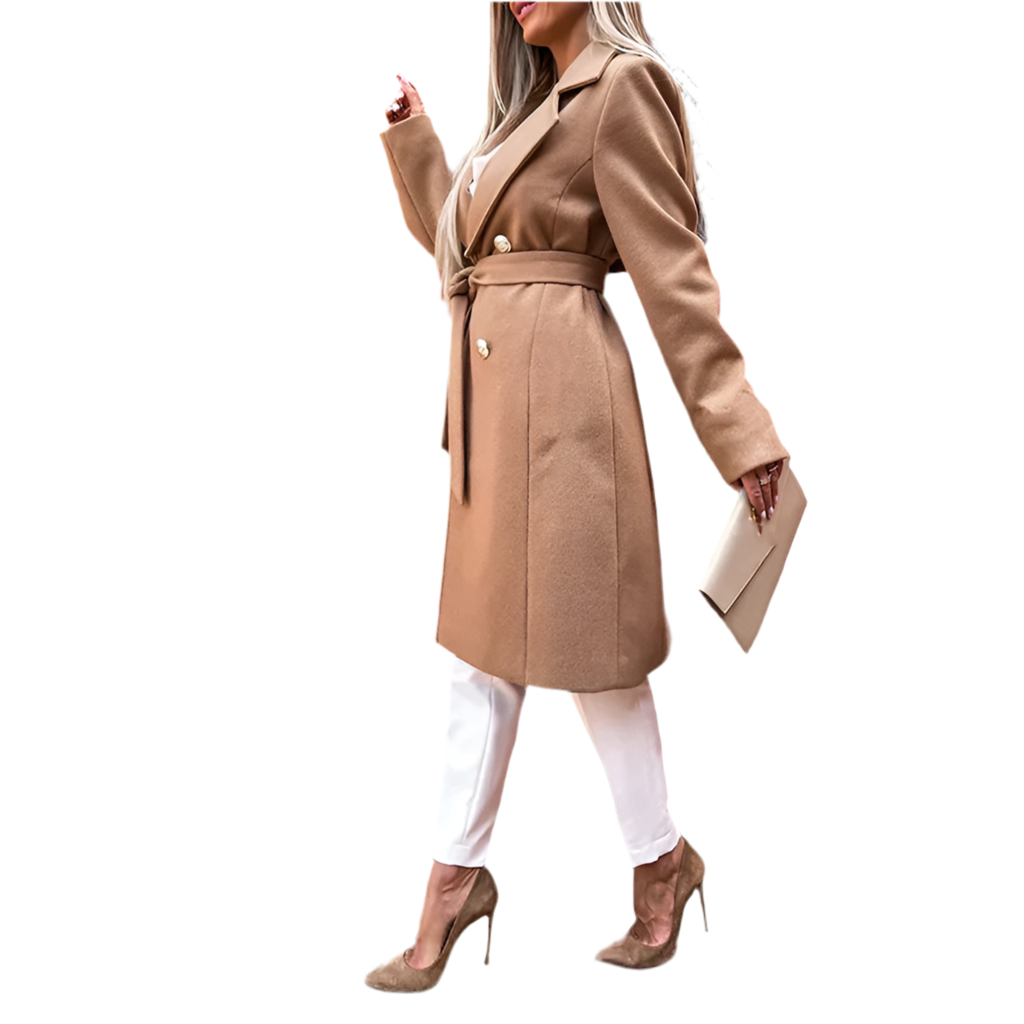 Bevella | Women’s Belted Wool-Blend Maxi Coat