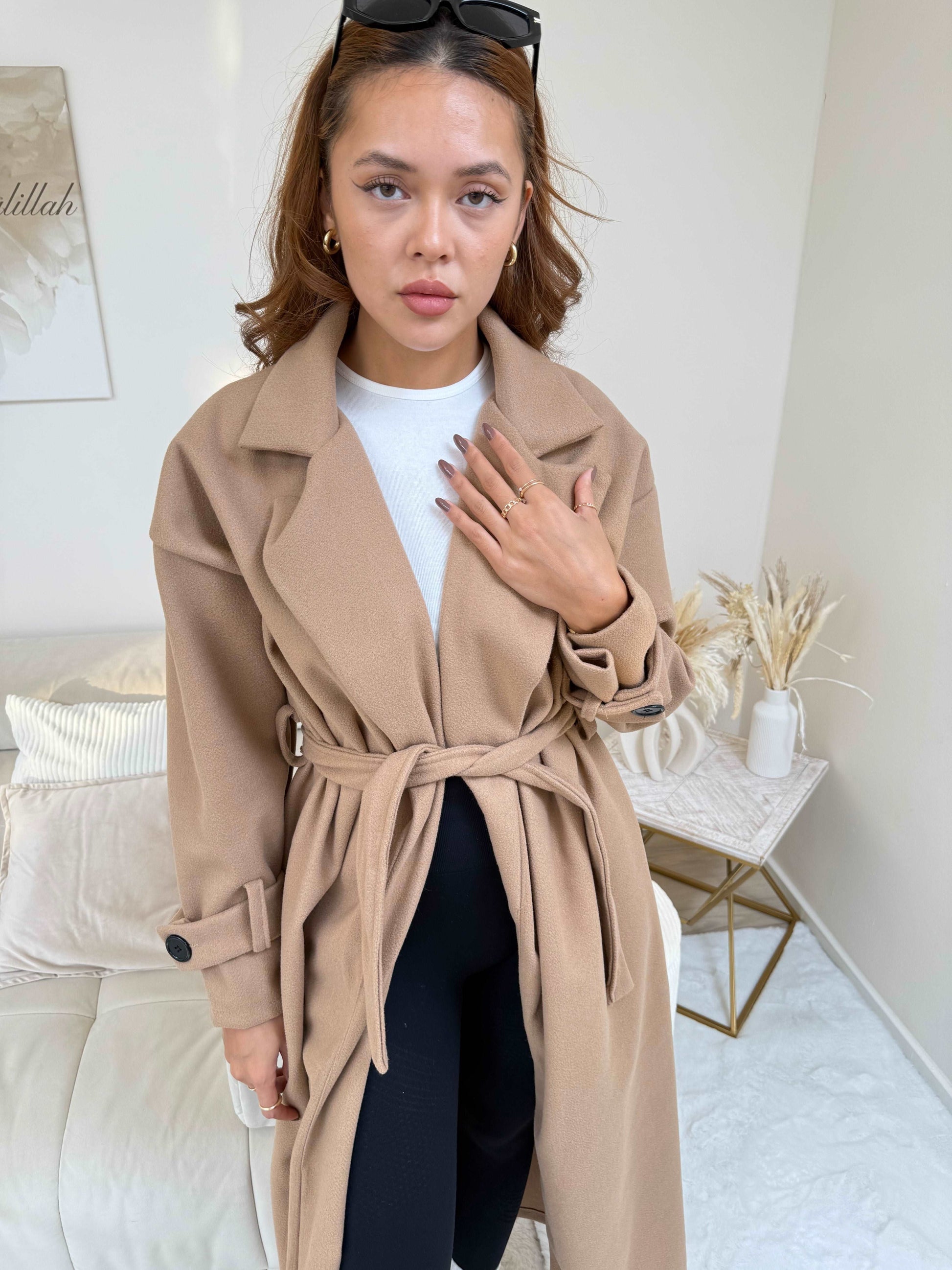 Flavia | Women’s Longline Coat in Soft Polyester Blend