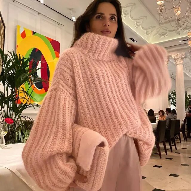 Selene Chunky Knit Turtleneck For Women | Oversized Turtleneck For Everyday Chic