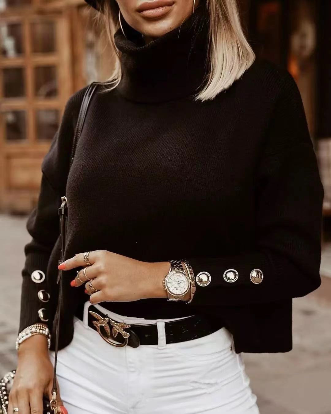 Selah Cotton Roll-Neck Sweater For Women | Warm Knit, Relaxed Everyday Fit