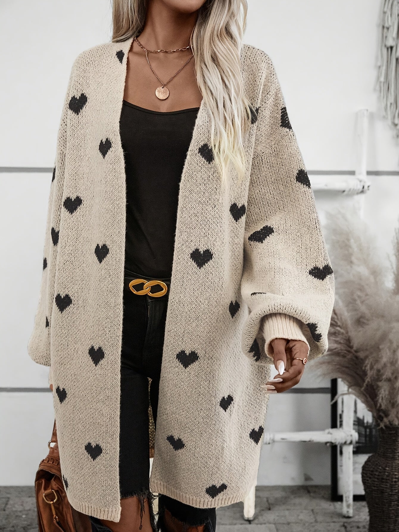 Jasmine Heart Print Cardigan For Women | Playful Cotton, Open Or Button-Up