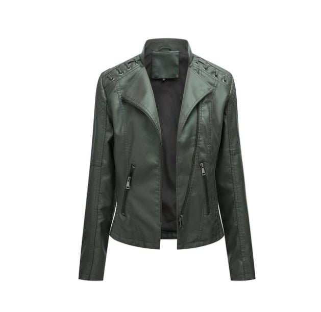Victoria Lamb Leather Jacket for Women | Luxe Cropped Biker in Vibrant Shades