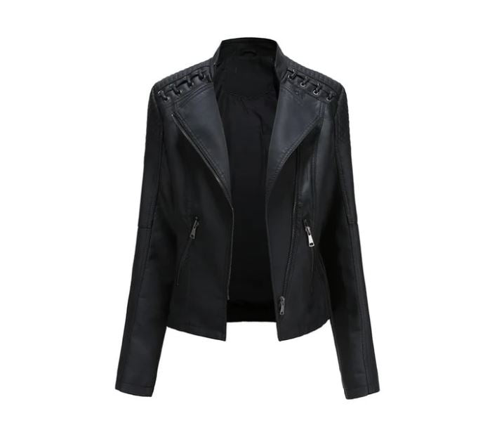 Victoria Lamb Leather Jacket for Women | Luxe Cropped Biker in Vibrant Shades