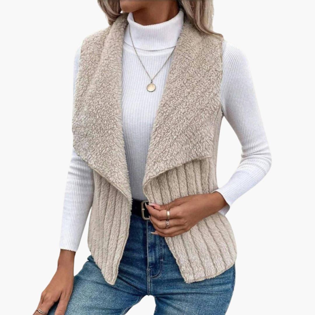 Alenya Structured Vest for Women | Textured Fabric, Versatile Layering