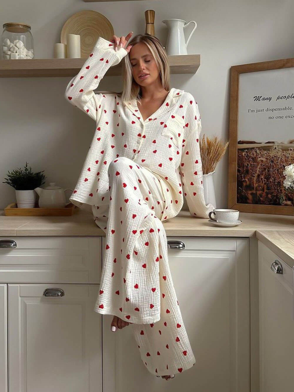 Myra | Women’s Pyjama Set with Heart Pattern