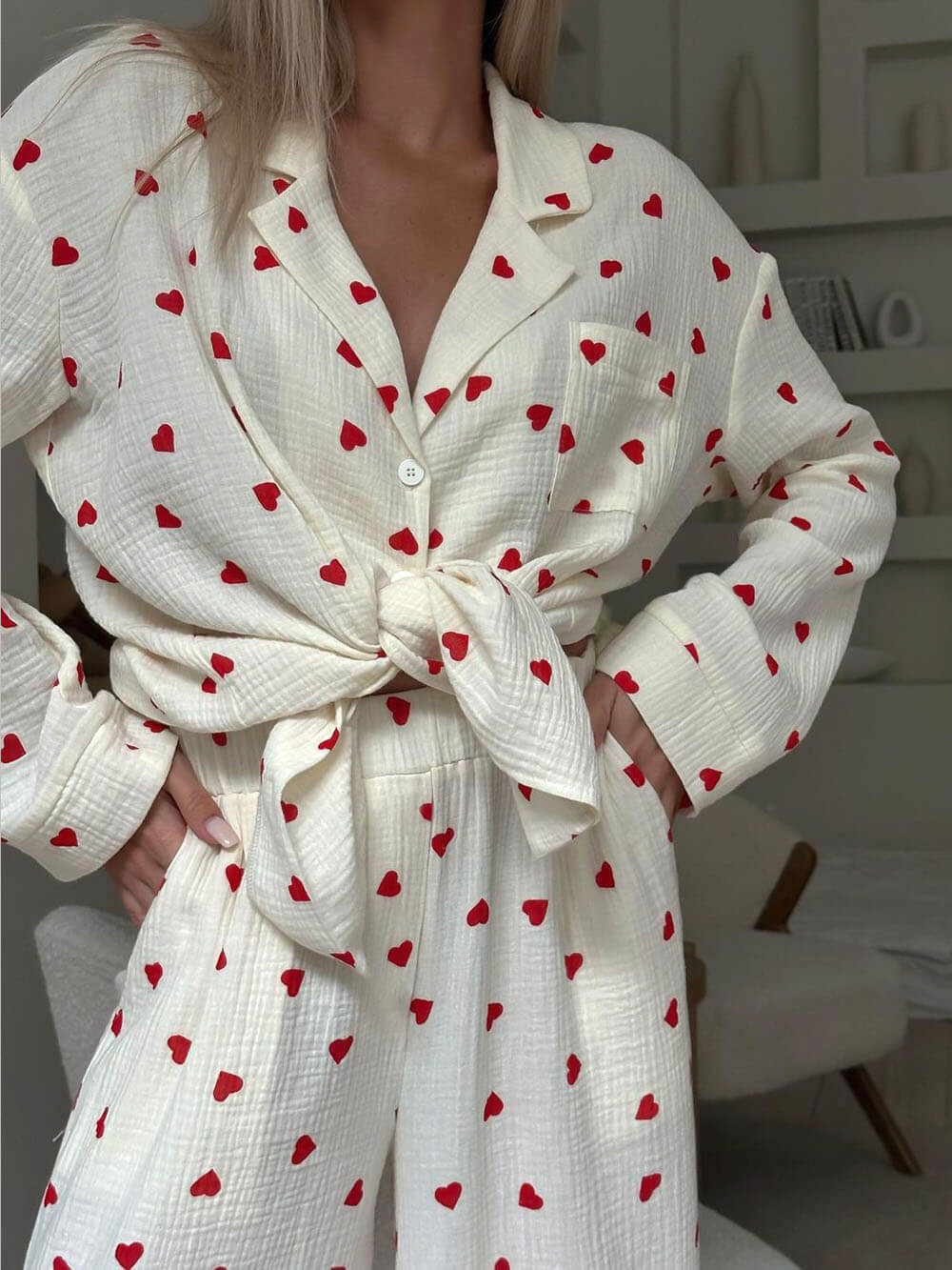 Myra | Women’s Pyjama Set with Heart Pattern