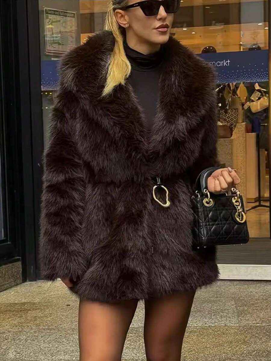 Keira | Women’s Faux Fur Winter Coat with Collar