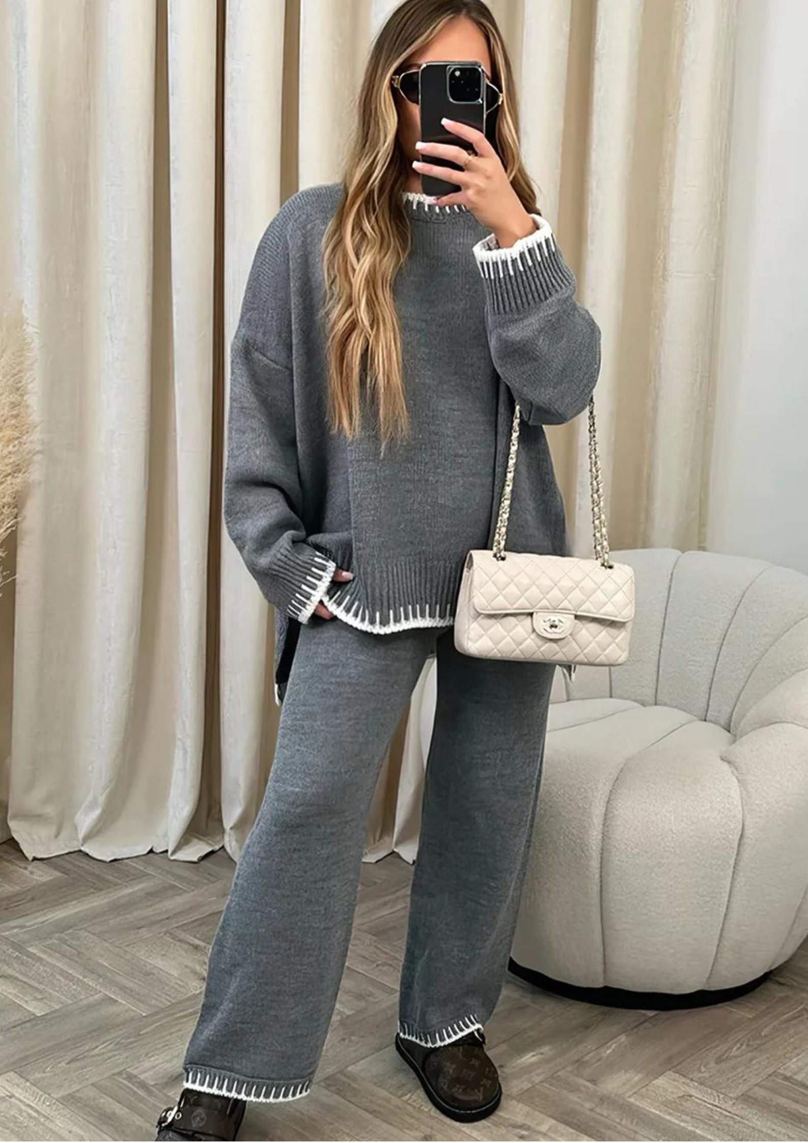 Lynn Women's Lounge Set | Split Jumper & Relaxed Trousers, Casual Wear