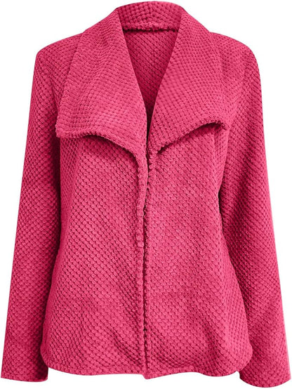 Watermelon Long Sleeve Solid Color Cardigan