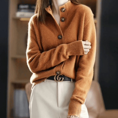 Avelaine | Long Cardigan Sweater for Women with Chic Statement Buttons