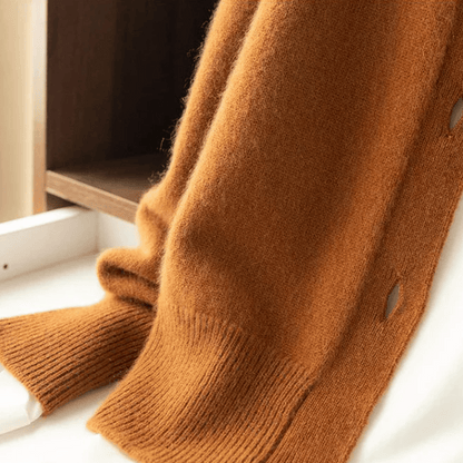 Avelaine | Long Cardigan Sweater for Women with Chic Statement Buttons