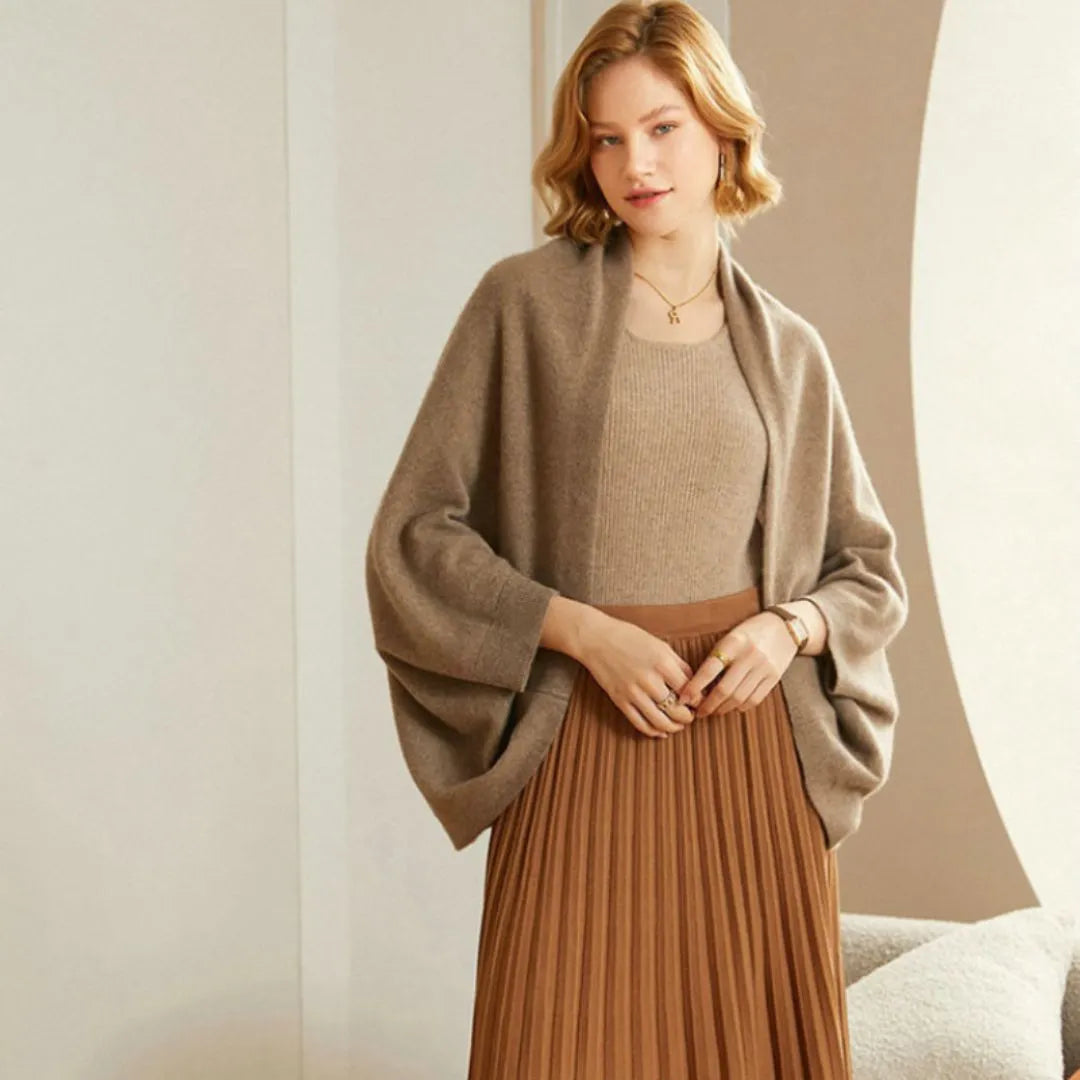Aurelia Women's Cardigan | 100% Wool, Lightweight Shawl Design