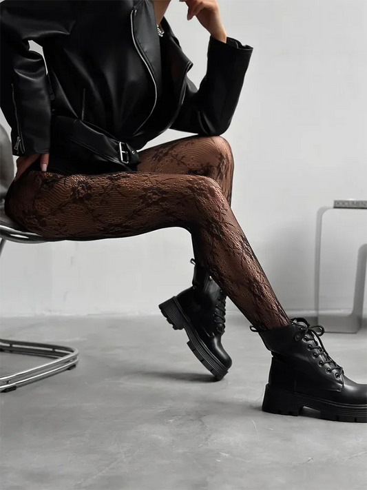 Bianca Belle Women's Tights | Floral Fishnet Design, Versatile Style