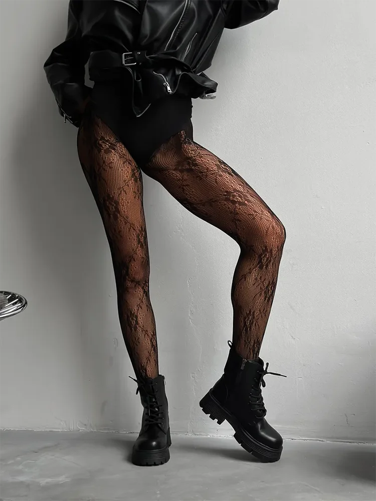 Bianca Belle Women's Tights | Floral Fishnet Design, Versatile Style