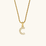 Elaria Letter Initial Diamond Necklace
