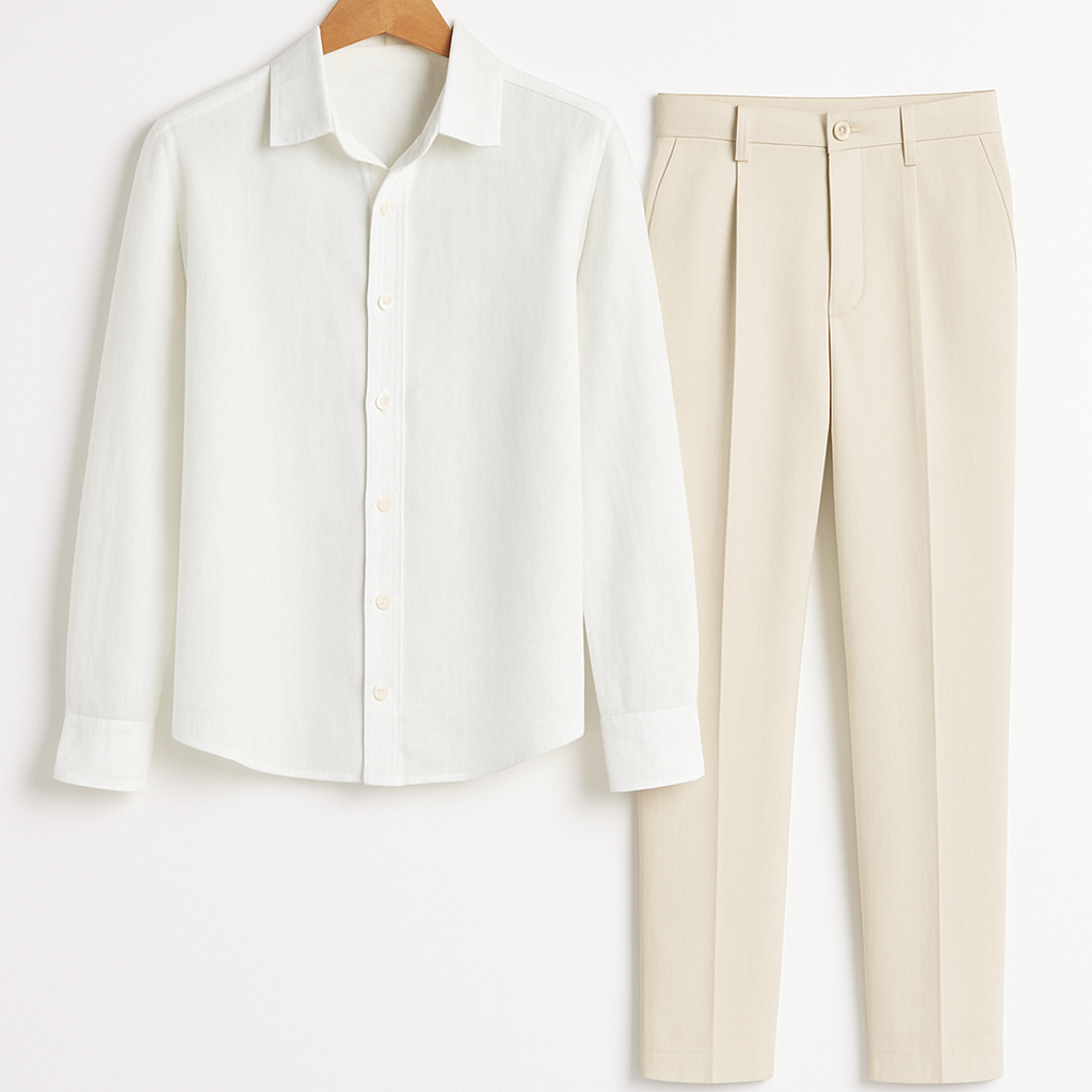 Clyde Men's Summer Linen Set | Lightweight Cotton Blend, Casual Elegance
