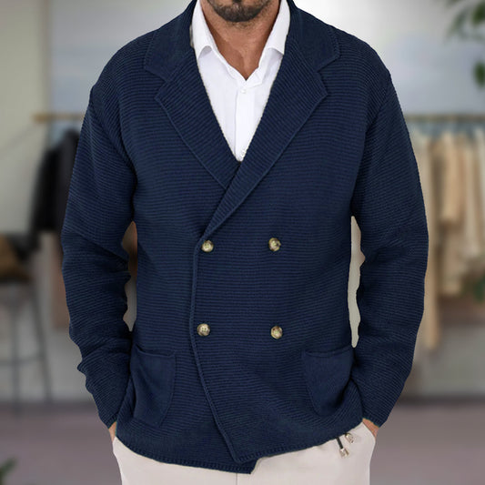 Edric Men's Cardigan | Double-Breasted Acrylic Blend, Autumn/Winter