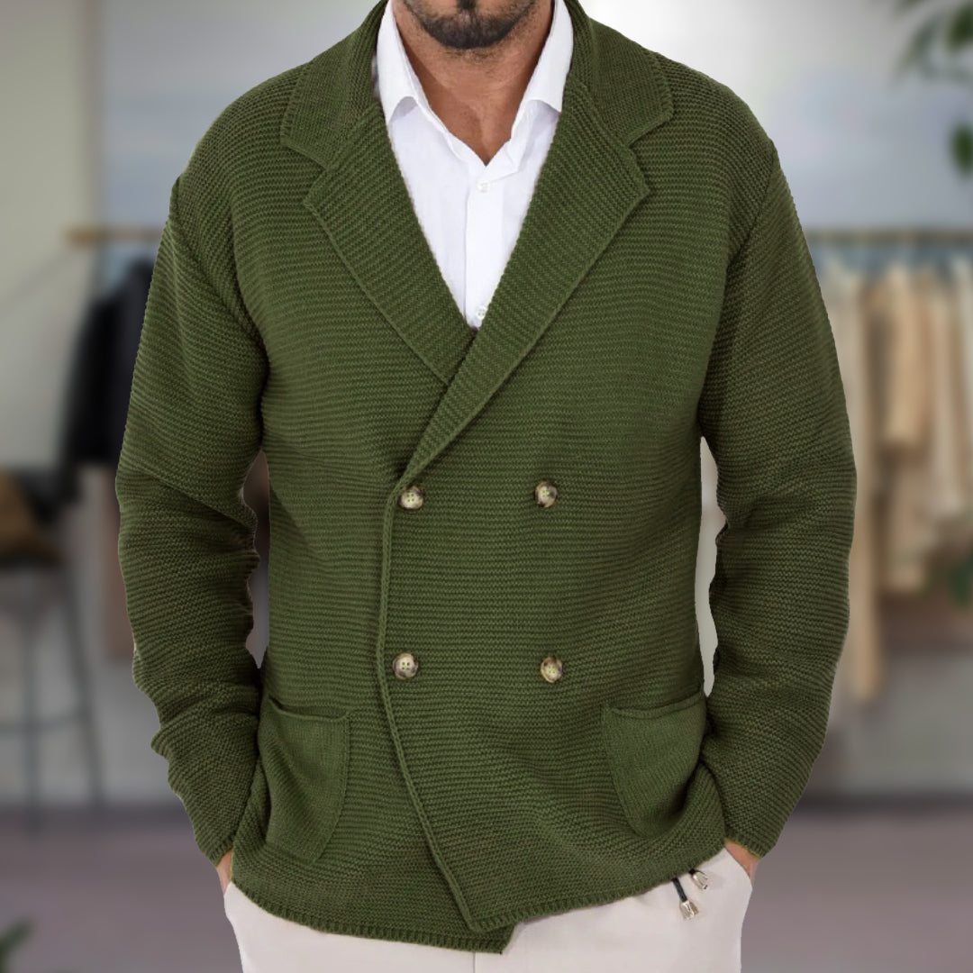 Edric Men's Cardigan | Double-Breasted Acrylic Blend, Autumn/Winter