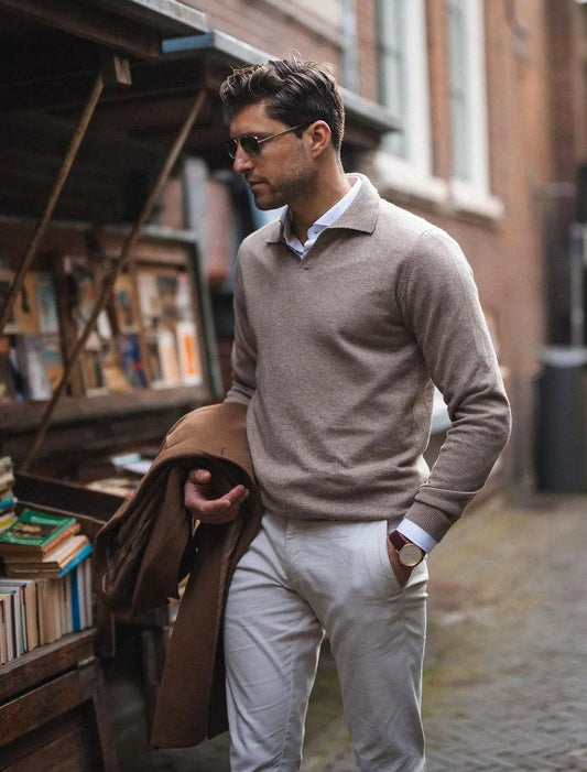 Grayson Men's Long Sleeve Polo Shirt | Premium Soft Fabric, Casual & Formal Wear