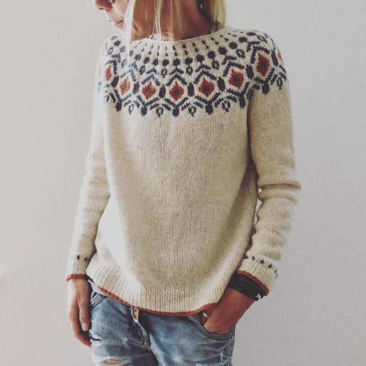Gigi Women's Sweater | Geometric Pattern, Casual Winter Wear
