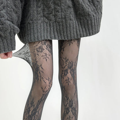 Mavi Women's Tights | Hollow Floral Pattern, Versatile Style