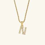 Elaria Letter Initial Diamond Necklace