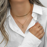 Lune Layered Gold Initial Letter Necklace